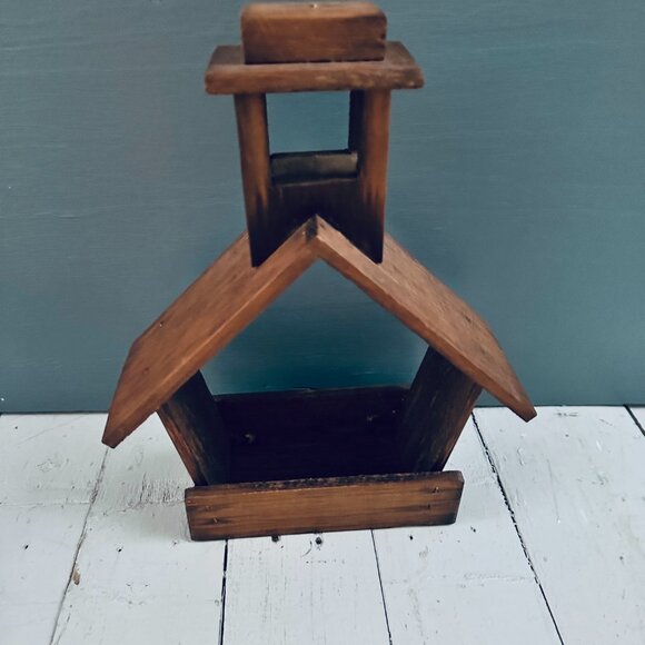 Vintage Wooden Church Display House Christmas Church Farmhouse Decor Handmade - Picture 5 of 9